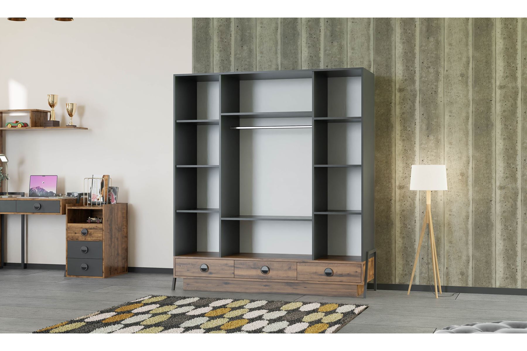Lyon 4 Kapılı Elbise Dolabı