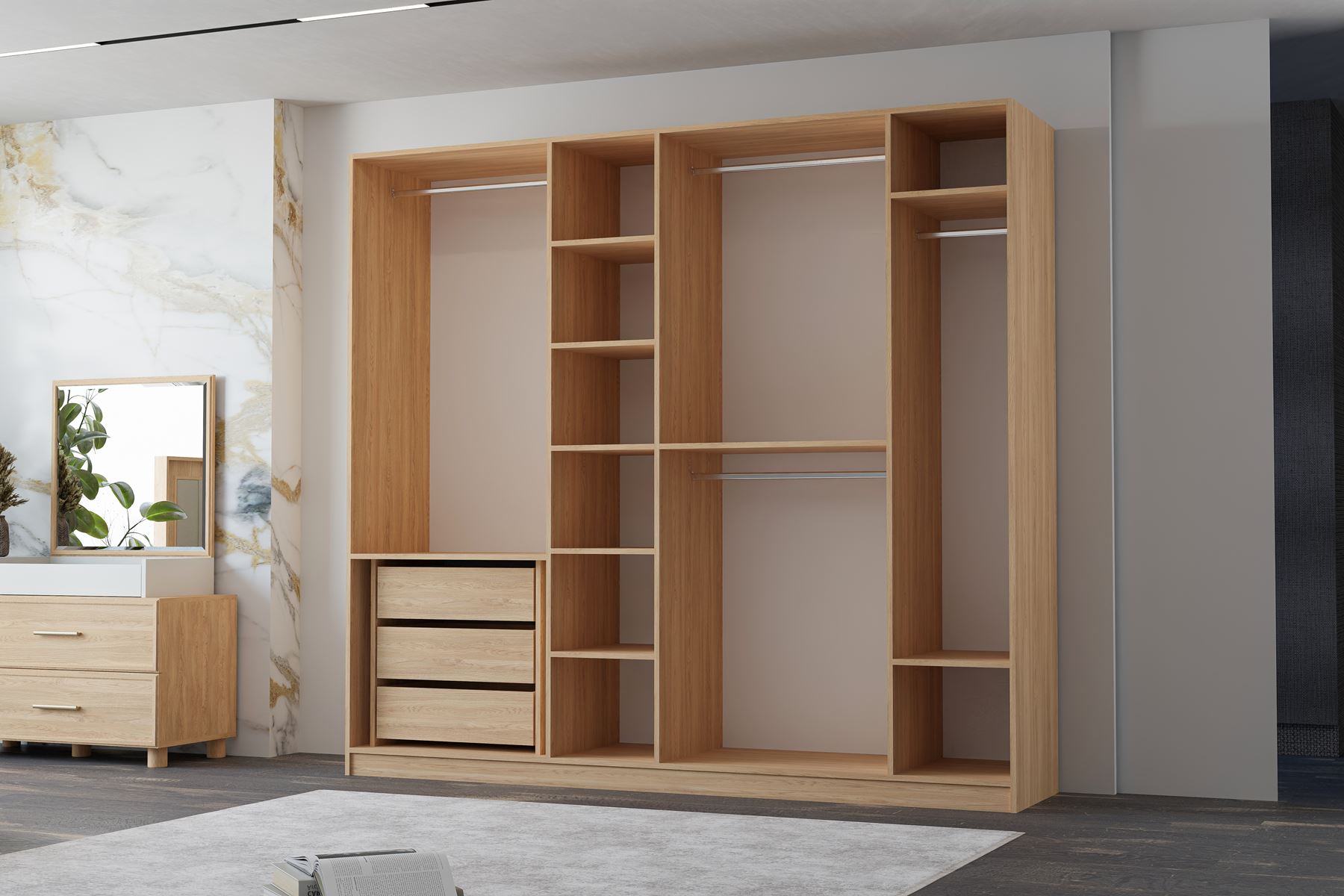 Süper Modül 6 Kapılı Dolap