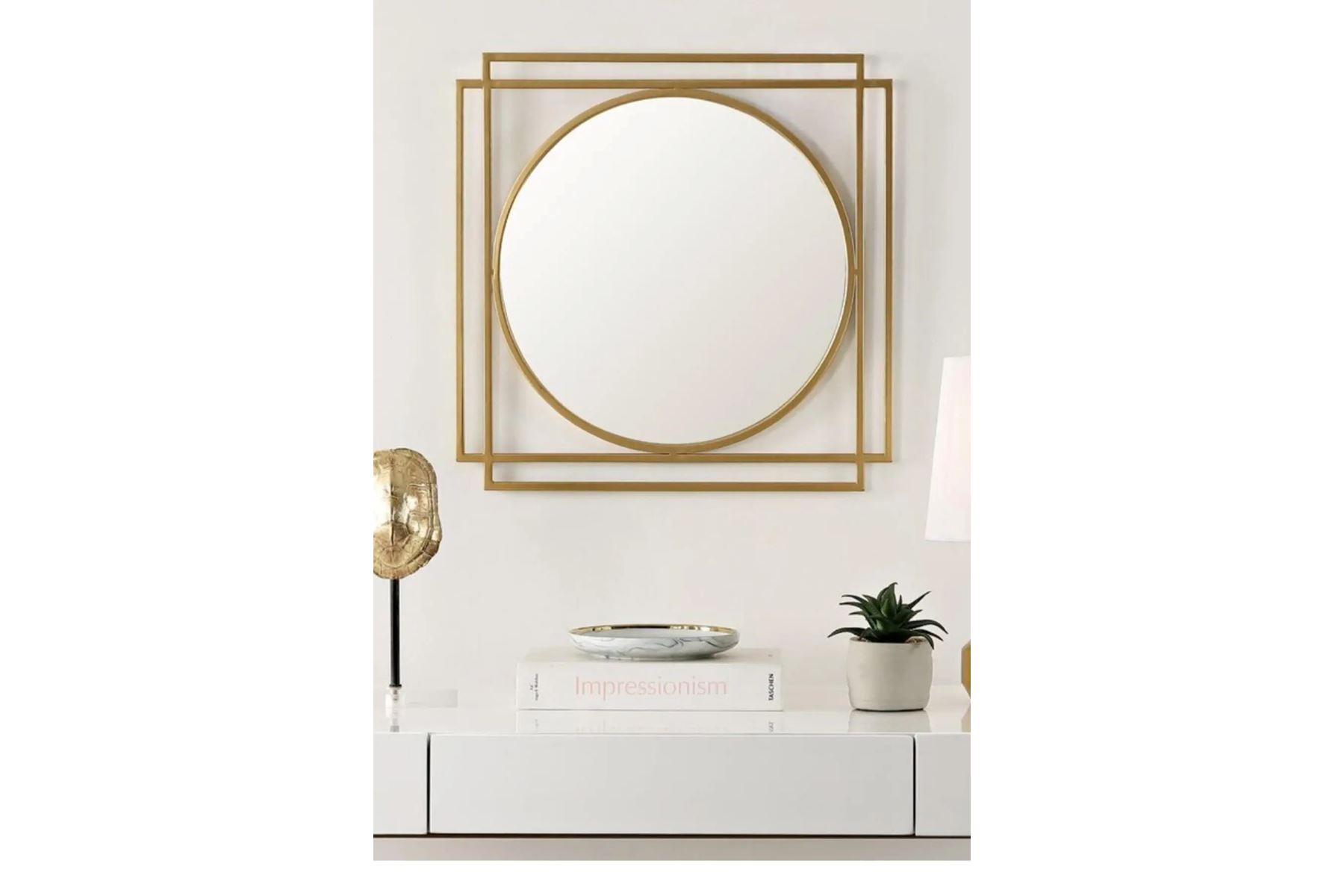 Drax Gold Dekoratif Duvar Aynası 70×70