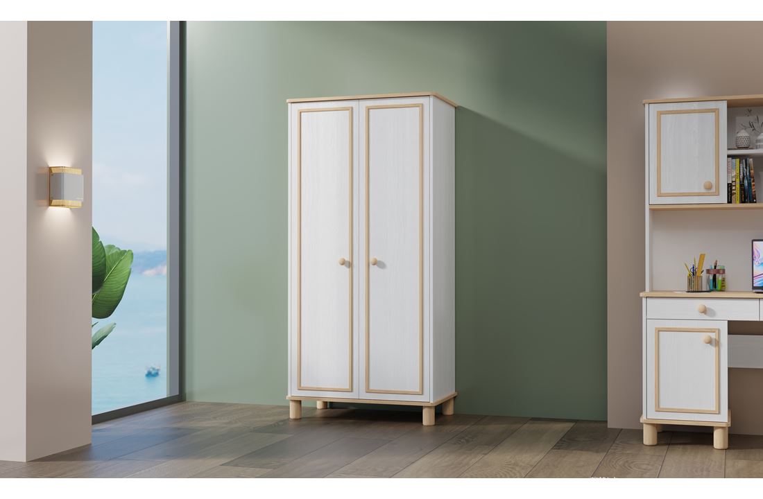 Porto 2 Kapılı Dolap – Kompakt Modern Gardırop