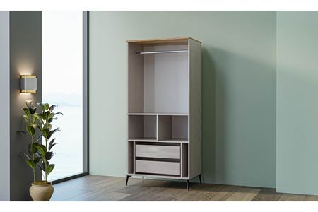 Aqua 2 Kapılı Çekmeceli Elbise Dolabı