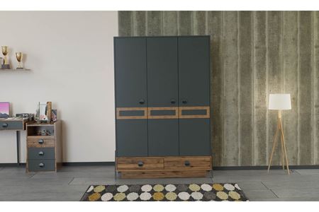 Lyon 3 Kapılı Elbise Dolabı