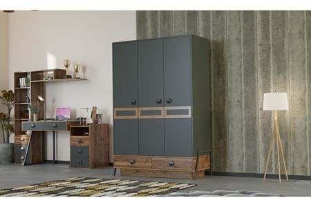Lyon 3 Kapılı Elbise Dolabı