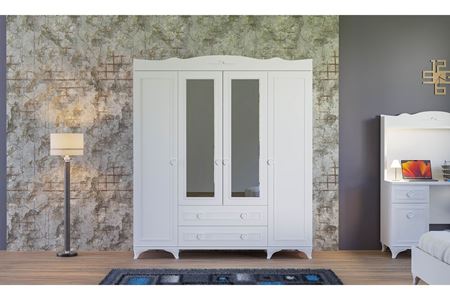 Paris 4 Kapılı Elbise Dolabı