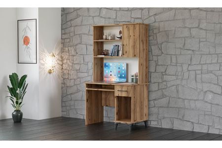 Stil 105 cm Ceviz Üst Modüllü Çalışma Masası