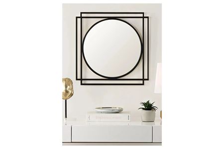 Drax Siyah Dekoratif Duvar Aynası 70×70