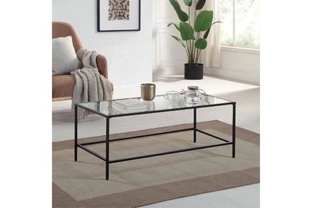 Milan Siyah Metal Cam Orta Sehpa 120×60×45