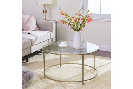 Roma Gold Metal Orta Sehpa Ø85×45 (Camsız)