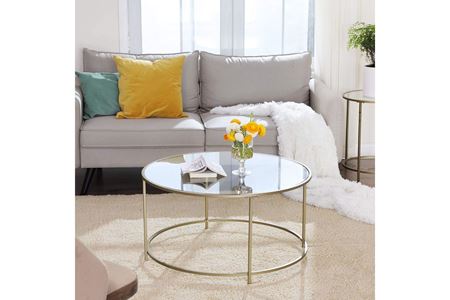 Roma Gold Metal Orta Sehpa Ø85×45 (Camsız)