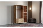 Elit 135 cm 3 Kapılı Ceviz-Beyaz Elbise Dolabı