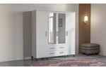 Elit 180 cm 4 Kapılı Beyaz Elbise Dolabı