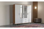 Elit 180 cm 4 Kapılı Ceviz-Beyaz Elbise Dolabı