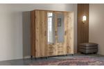Elit 180 cm 4 Kapılı Ceviz Elbise Dolabı