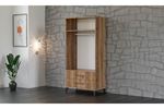 Stil 90 cm 2 Kapılı Ceviz Beyaz Elbise Dolabı