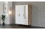 Stil 135 cm 3 Kapılı Ceviz Beyaz Elbise Dolabı