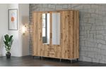 Stil 180 cm 4 Kapılı Ceviz Elbise Dolabı