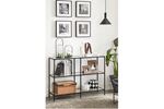 Dallas Siyah Metal Dekoratif Cam Raflı Dresuar 120×30×90