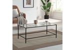 Milan Siyah Metal Cam Orta Sehpa 120×60×45