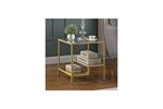 Franco Gold Metal Camlı Yan Sehpa 45×45×55